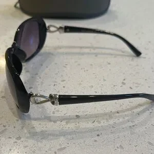 Emporio Armani Black Oversized Sunglasses with Glossy Finish Emporio Armani EA4214U Sunglasses | LensCrafters main image 4